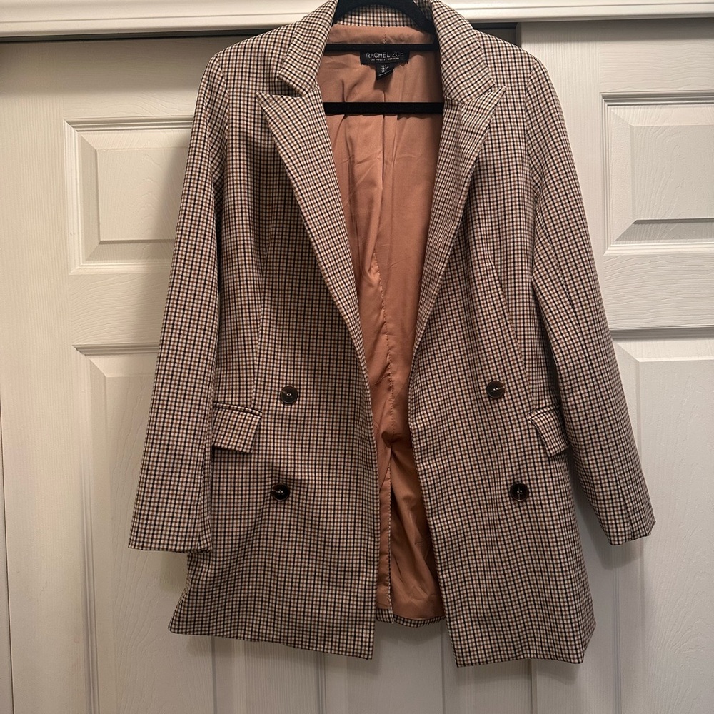 Rachel Zoe Brown Plaid Blazer